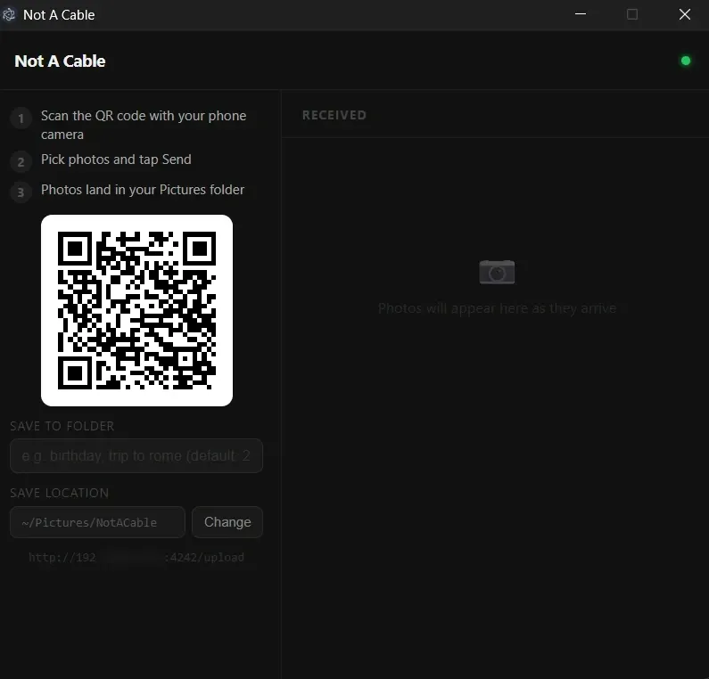 Screenshot of Not A Cable