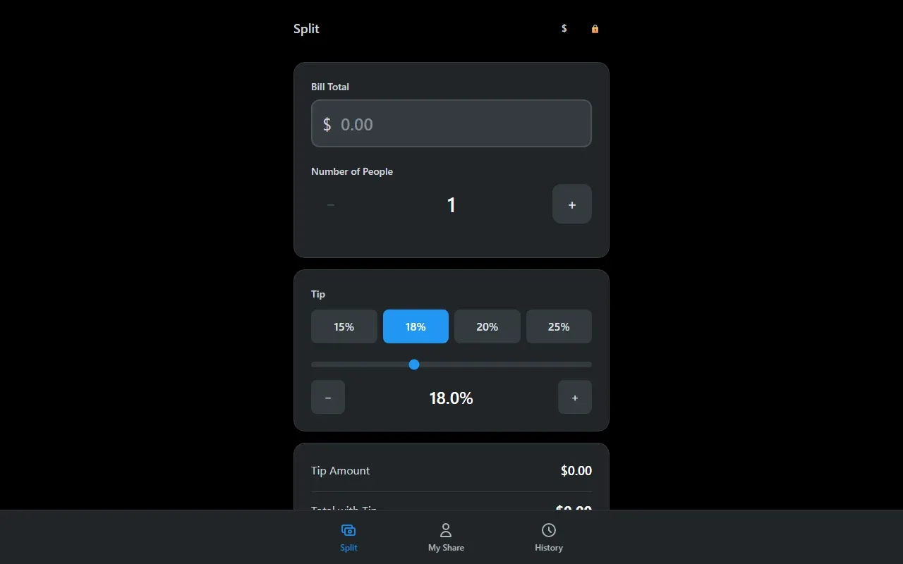 Screenshot of SplitNote