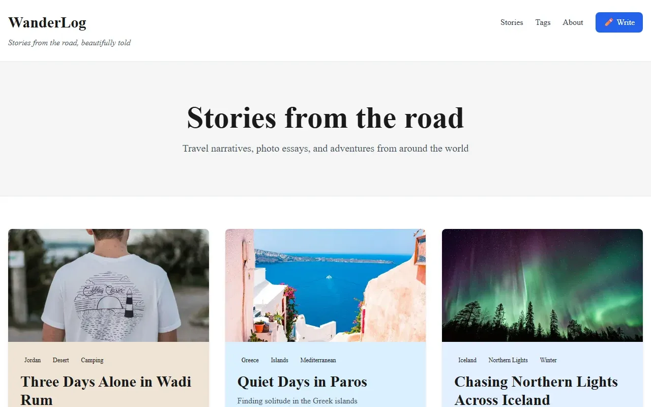 Screenshot of Wanderlog